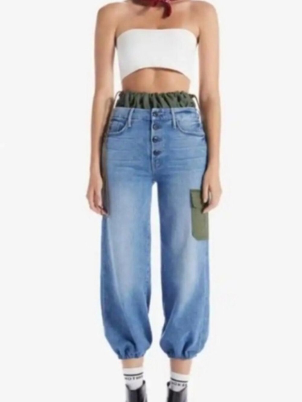 NWT MOTHER Capsule Collection Balloon Drawstring Jeans Pieces Of What? 25 $350